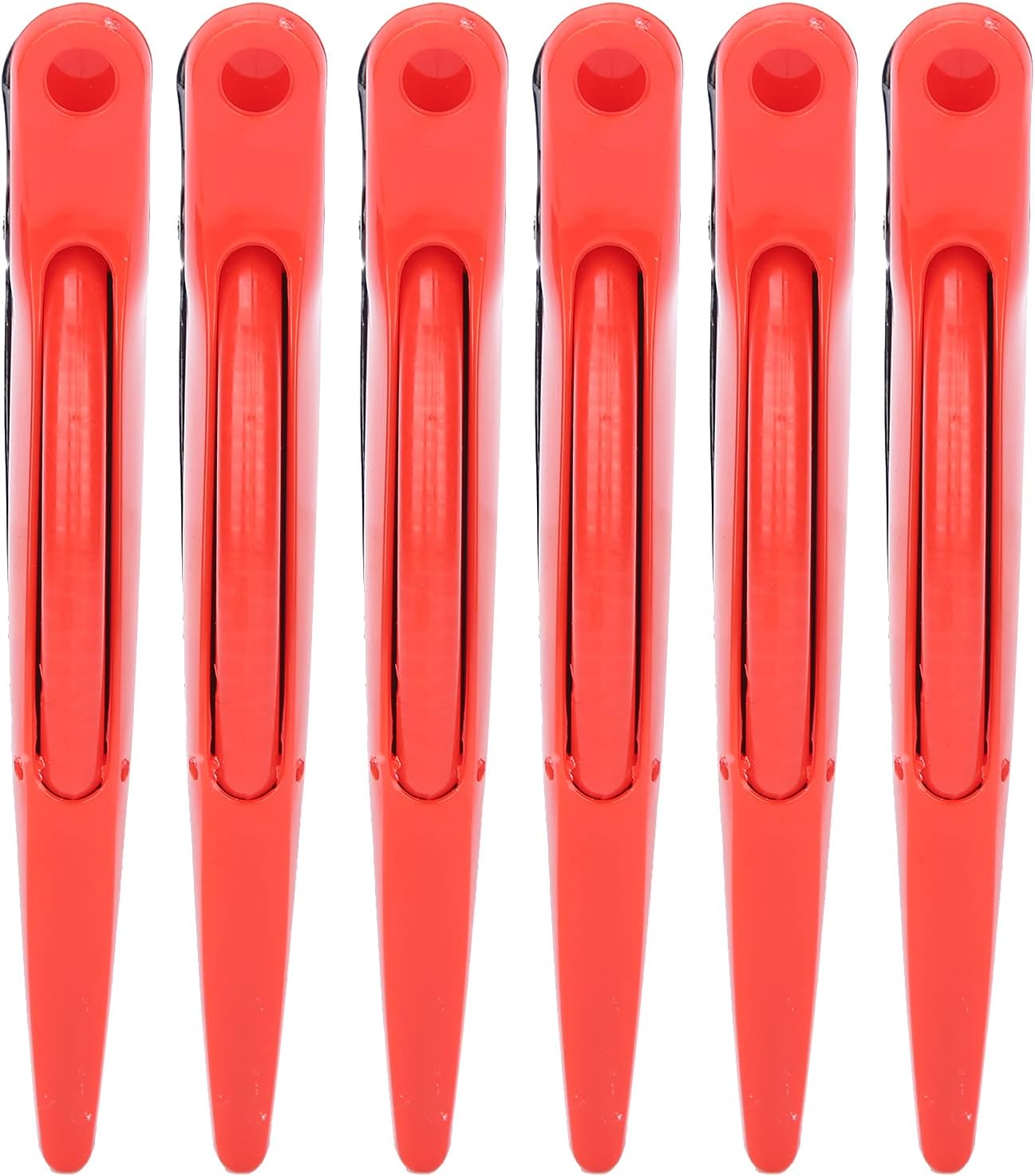 6Pcs ABS Plastic Styling Cutting Tweezers Permanent Dyeing Hairdressing Tweezers Duck Beak Clip for Hairdressing Barber Shop(rose)