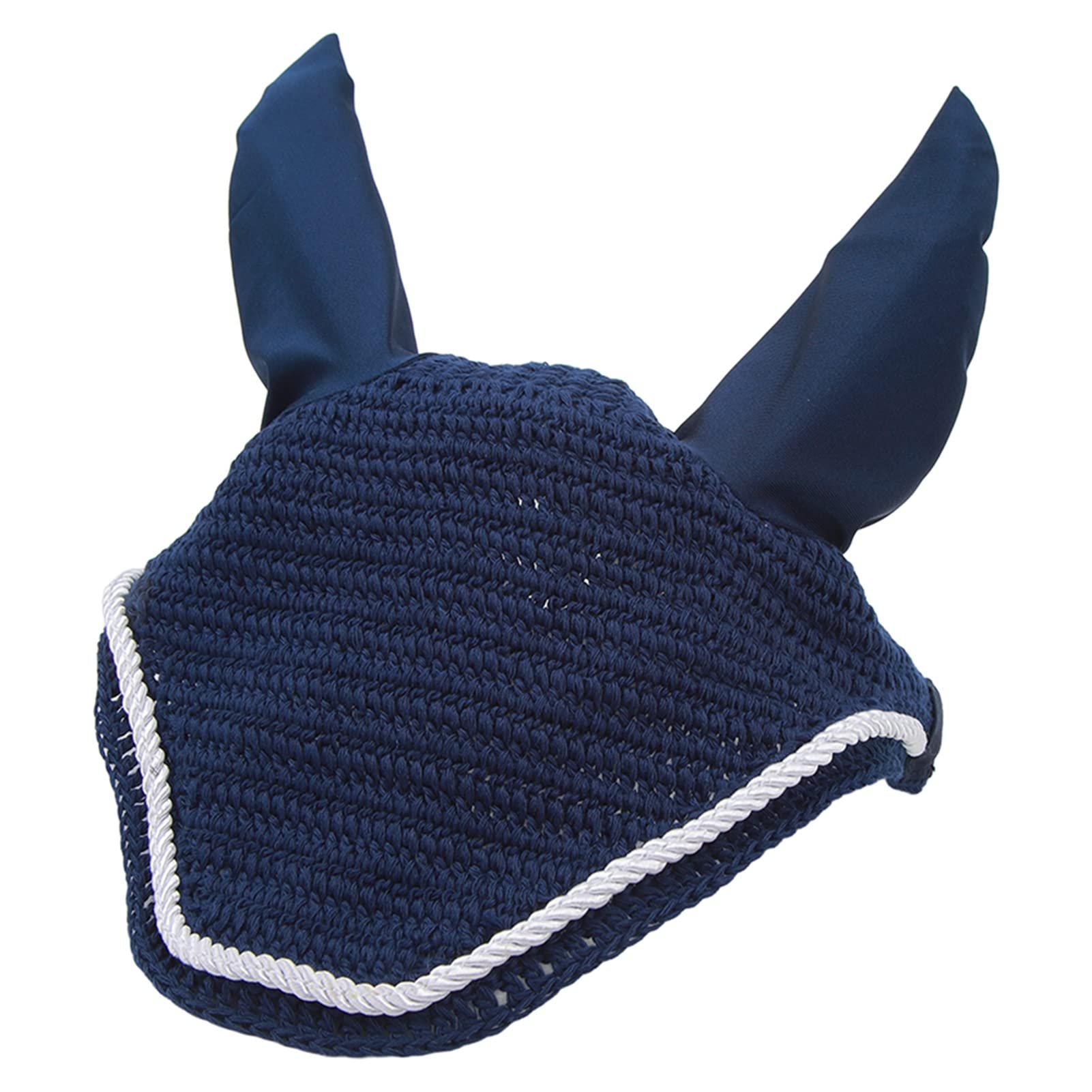 Alomejor Bonnet d'oreille de Cheval élastique, Filet d'oreille de Cheval, Crochet à la Main, Cache-Oreilles de Cheval pour Protéger Les Oreilles, Bleu Marine
