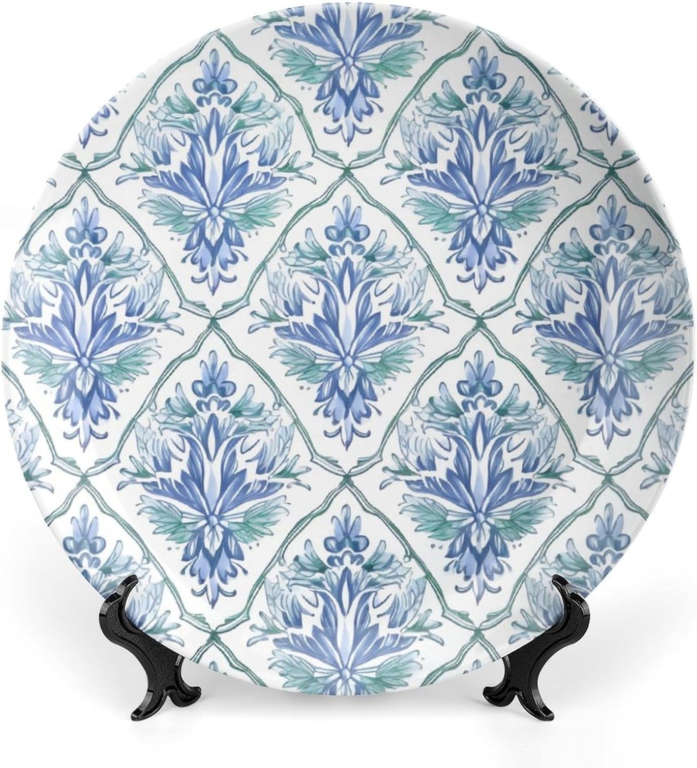 Blue Lotus Floral Vintage Plates for Display Wall Festival Supplies Art Decoration Housewarming Gifts Holiday Party Decorations Personalized Gifts for Men Women Wedding, 6", 7", 9", 10"