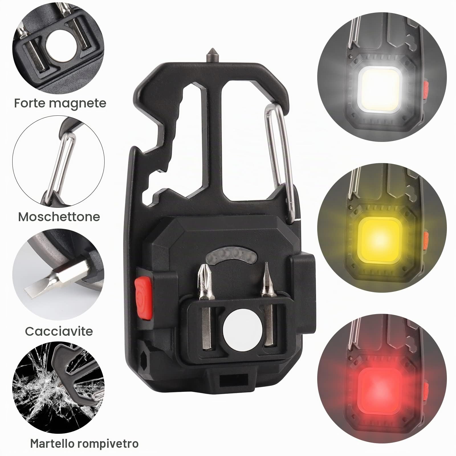 ZWOOS 2 pz Mini Torcia a LED Lampada da Lavoro Portatile 800 Lumen, 7 Modalità, Ricaricabile e Impermeabile Illuminazione di Emergenza Impermeabile per Uso Terreno