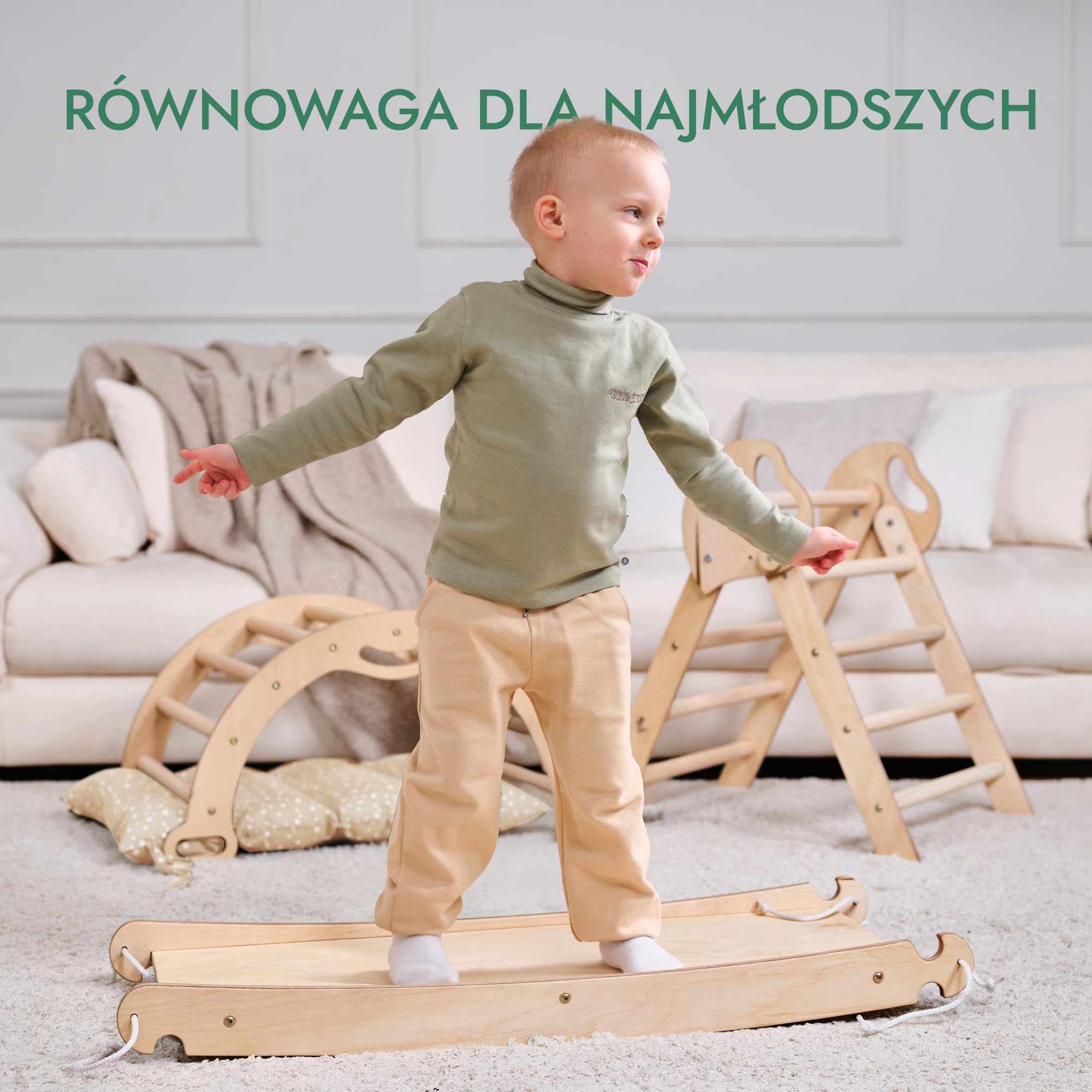 Goodevas Montessori zestaw rusztowań wspinaczkowych 5 w 1: do wnętrz, trójkąt wspinaczkowy, łuk wspinaczkowy z poduszką i zjeżdżalnią dla dzieci, plac zabaw dla dzieci w wieku 1-3 lat