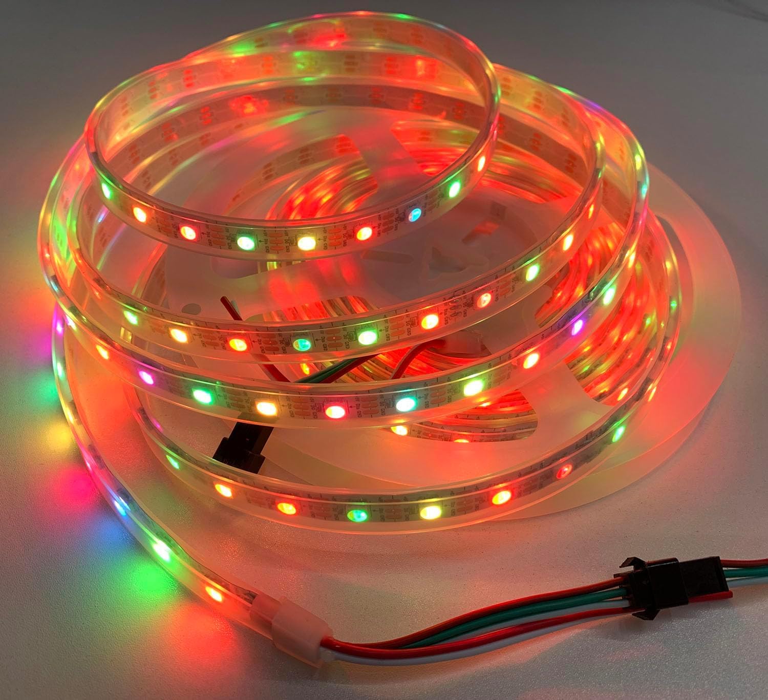 DC5V DC12V SK6812 RGBW LED-Streifen 4-in-1 Ähnlich WS2812B 30 60 144 LED Individuell Adressierbare Intelligente Pixel Magisches RGB CW WW Licht (5V RGBWW, 5M 60LED/M, White Pcb Ip65)
