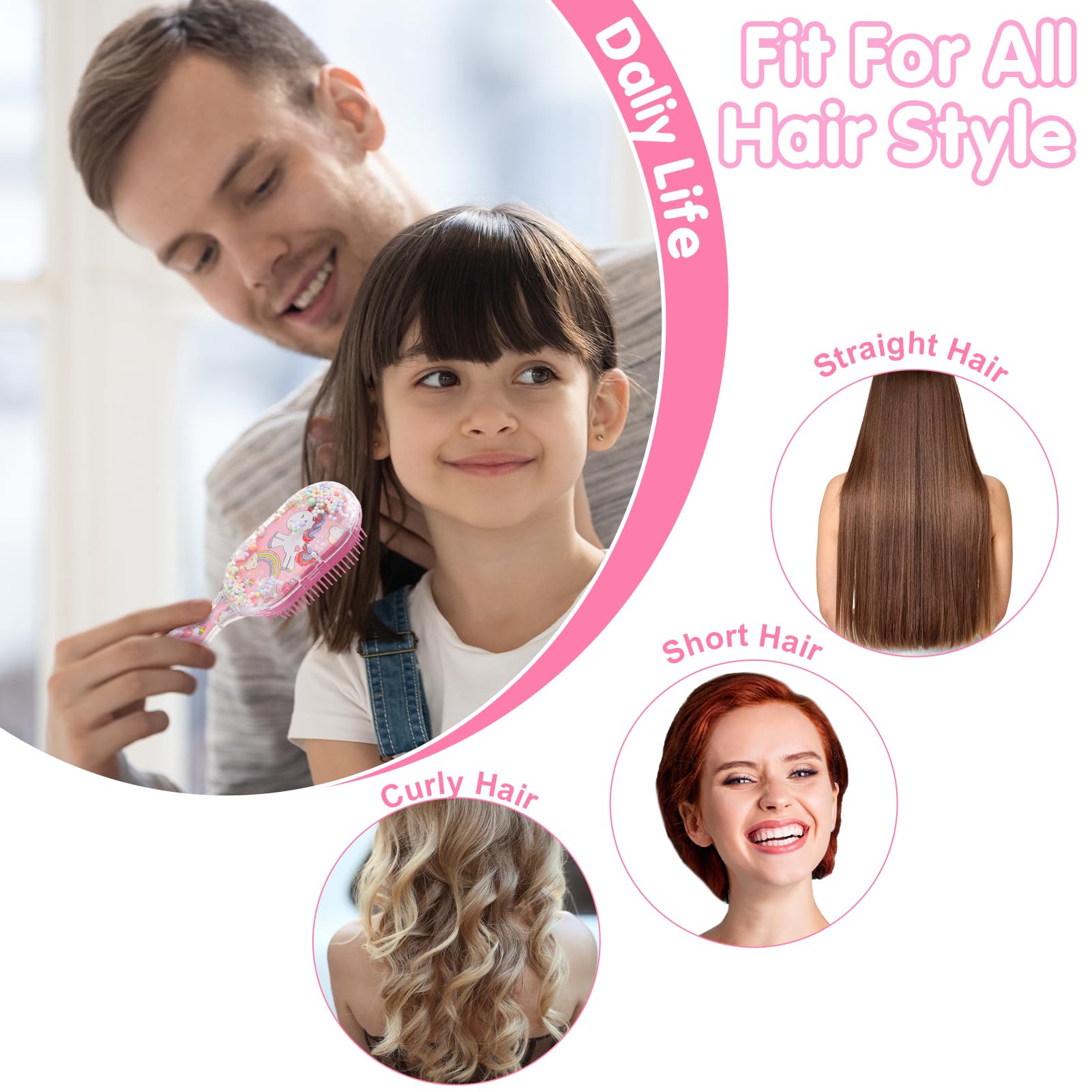 2 Packs Girls Hair Brush Set - Image 4