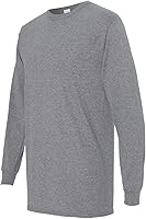 Vista 3 de Gildan Camiseta de manga larga 100% algodón pesado (5400) grafito jaspeado, 2XL (paquete de 12), jaspeado grafito