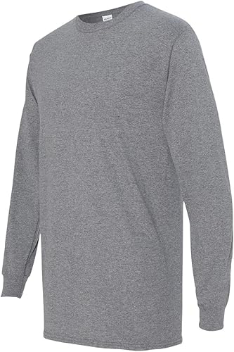 Miniatura 3 de Gildan Camiseta de manga larga 100% algodón pesado (5400) grafito jaspeado, 2XL (paquete de 12), jaspeado grafito