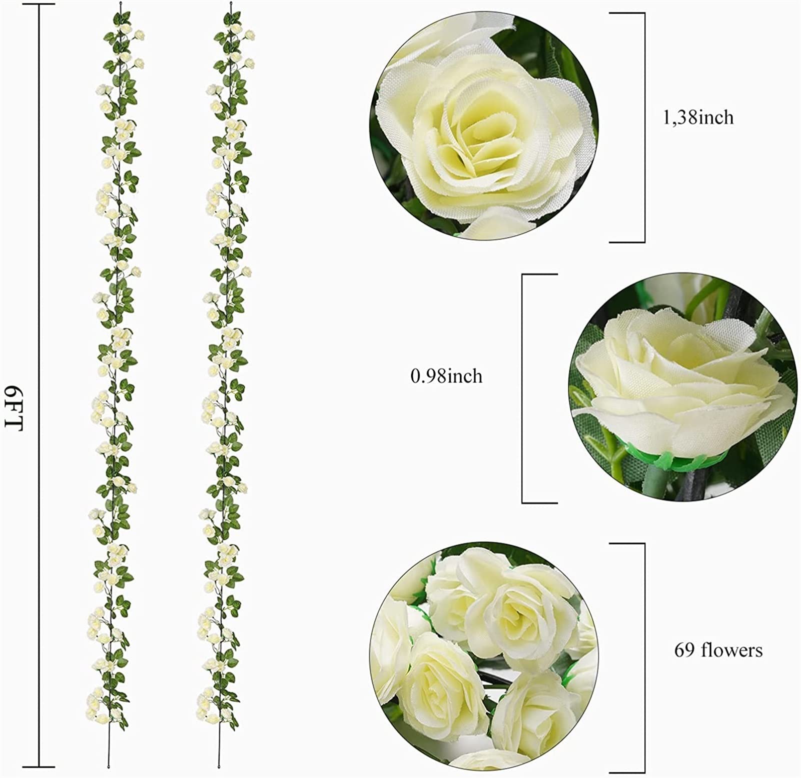 NJBYX 12 stks/partij Bruiloft Decor Kunstzijde Wisteria Bloem Wijnstokken Opknoping Rotan Bruid Bloemen Guirlande Voor Huis Tuin Hotel (Color : White NJBYX 12 stks/partij Bruiloft Decor Kunstzijde Wisteria Bloem Wijnstokken Opknoping Rotan Bruid Bloemen Guirlande Voor Huis Tuin Hotel (Color : White