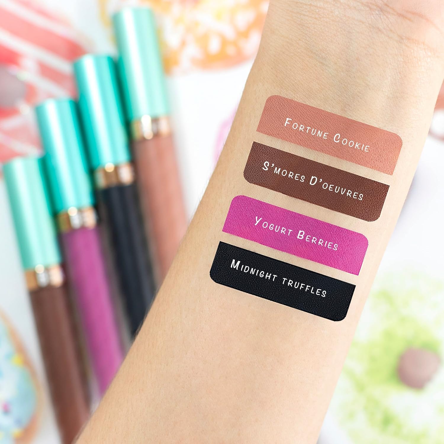 Beauty Bakerie Lip Whip Liquid Lipstick for Women, Waterproof Lip Gloss, Tint, Stain Long Lasting Hydrating Moisturizer, Matte or Metallic, 3.5mL, Midnight Truffles