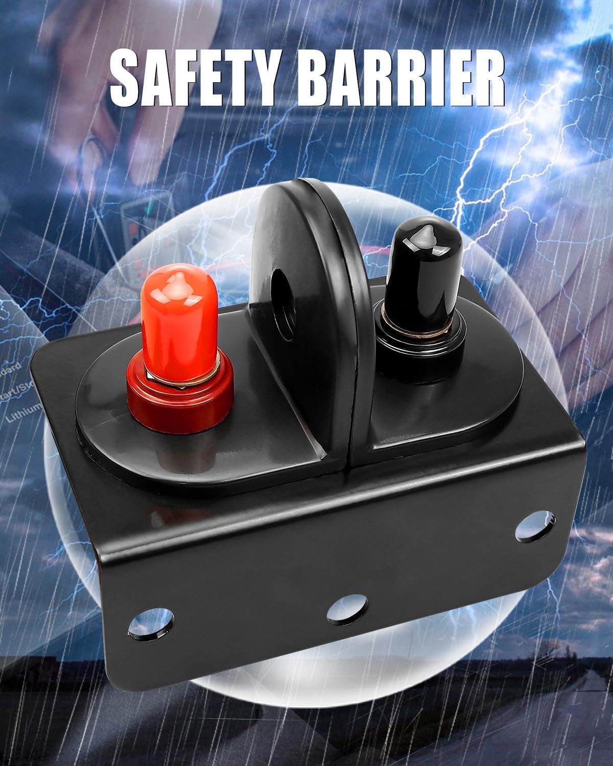 Remote Battery Terminals with Heavy Duty Steel Mounting Bracket and 1.2m Connection Wire, Jumper Battery Post Terminals for Car UTV ATV RV Trucks Tractor Boat Mower, with Dust Cap