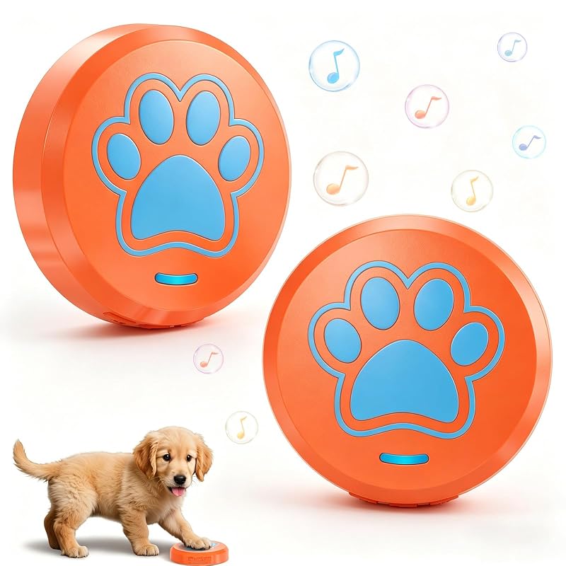 Campainha para Treinamento de Cães com 36 Sons e Volume Ajustável ChunHee, 2 Botões Orange