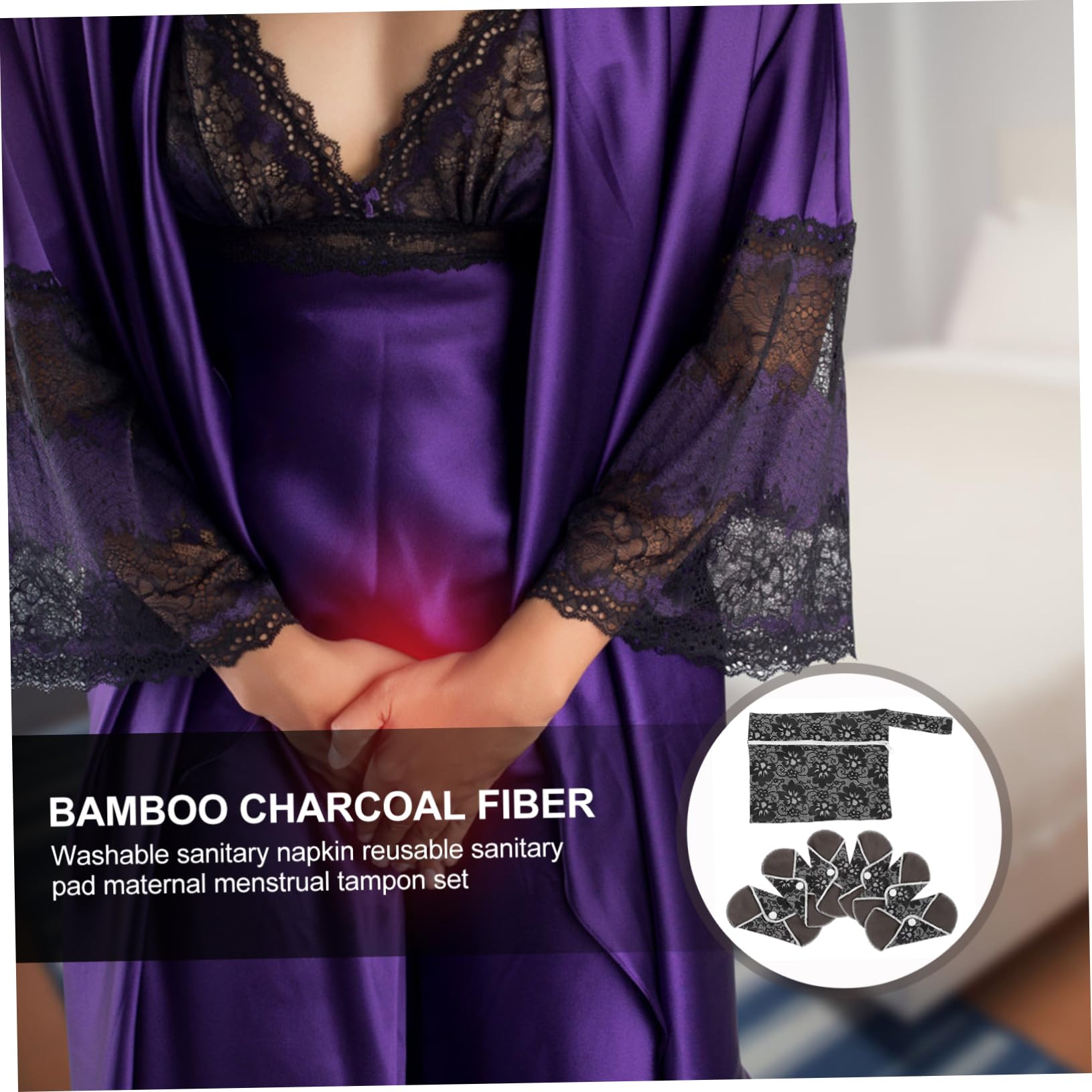 minkissy Stk Tante Handtuchset Damenanzüge Waschbare Bio-servietten Damenbinden Aus Holzkohle Damenbinden Aus Stoff Menstruationsbinden Mädchen Die Äußere Schicht Besteht Aus Bedrucktem