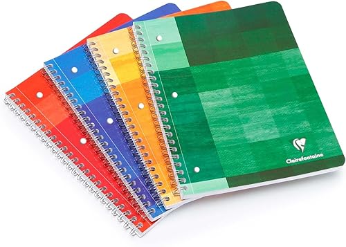 Miniatura 1 de Clairefontaine Cuaderno encuadernado de alambre – rayado con margen 90 hojas – 8 1/4 x 11 3/4 – Se vende individualmente (varios colores de cubierta