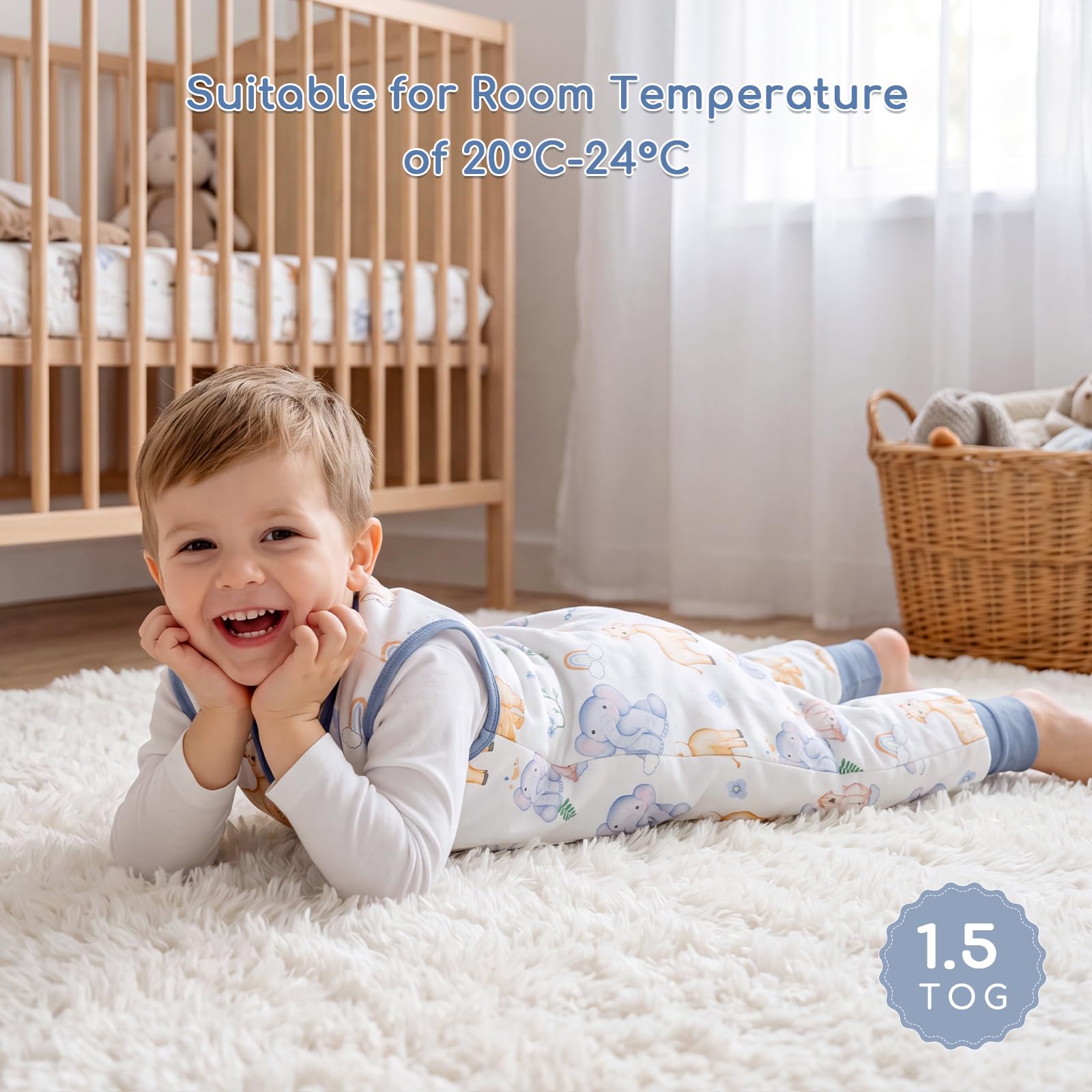 Gigoteuse à Pied Bébé Tog 1.5, Turbulette Coton Hiver 3-4 Ans
