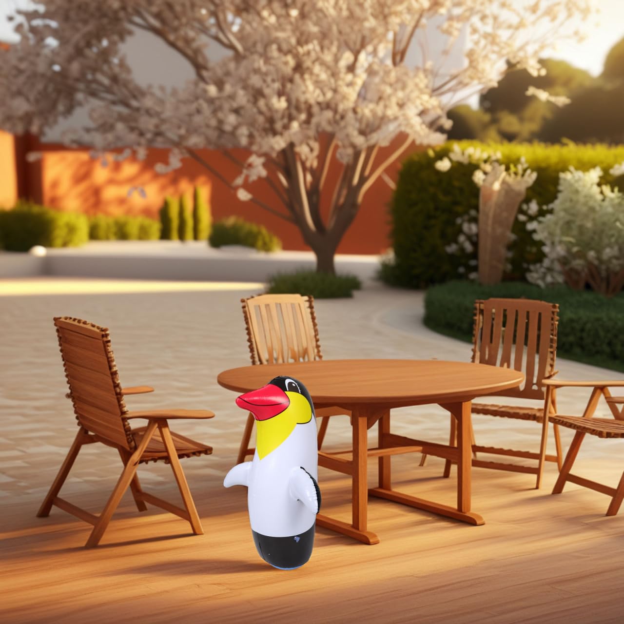 BESPORTBLE Jouet pingouin gonflable pour garçons et filles - Motif animal interactif - Pour l'intérieur et l'extérieur - Grande décoration de jardin - Design de pingouin mignon - Jouet pour garçons et