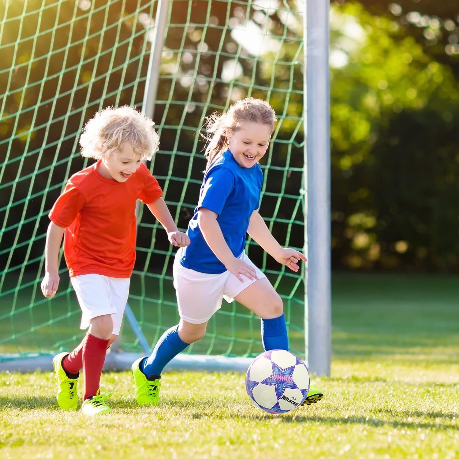 Personalized Soccer Ball Glow in The Dark, Customized Glowing Soccer Ball Gift with Name or Text or Logo for Soccer Fans, Men, Women Night Game and Training (with Pump)