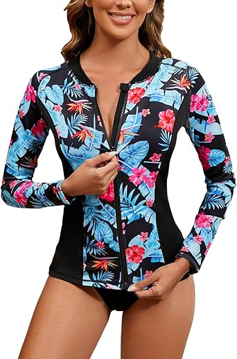 LURANEE Women’s Zip Up Rashguards with Long Sleeves