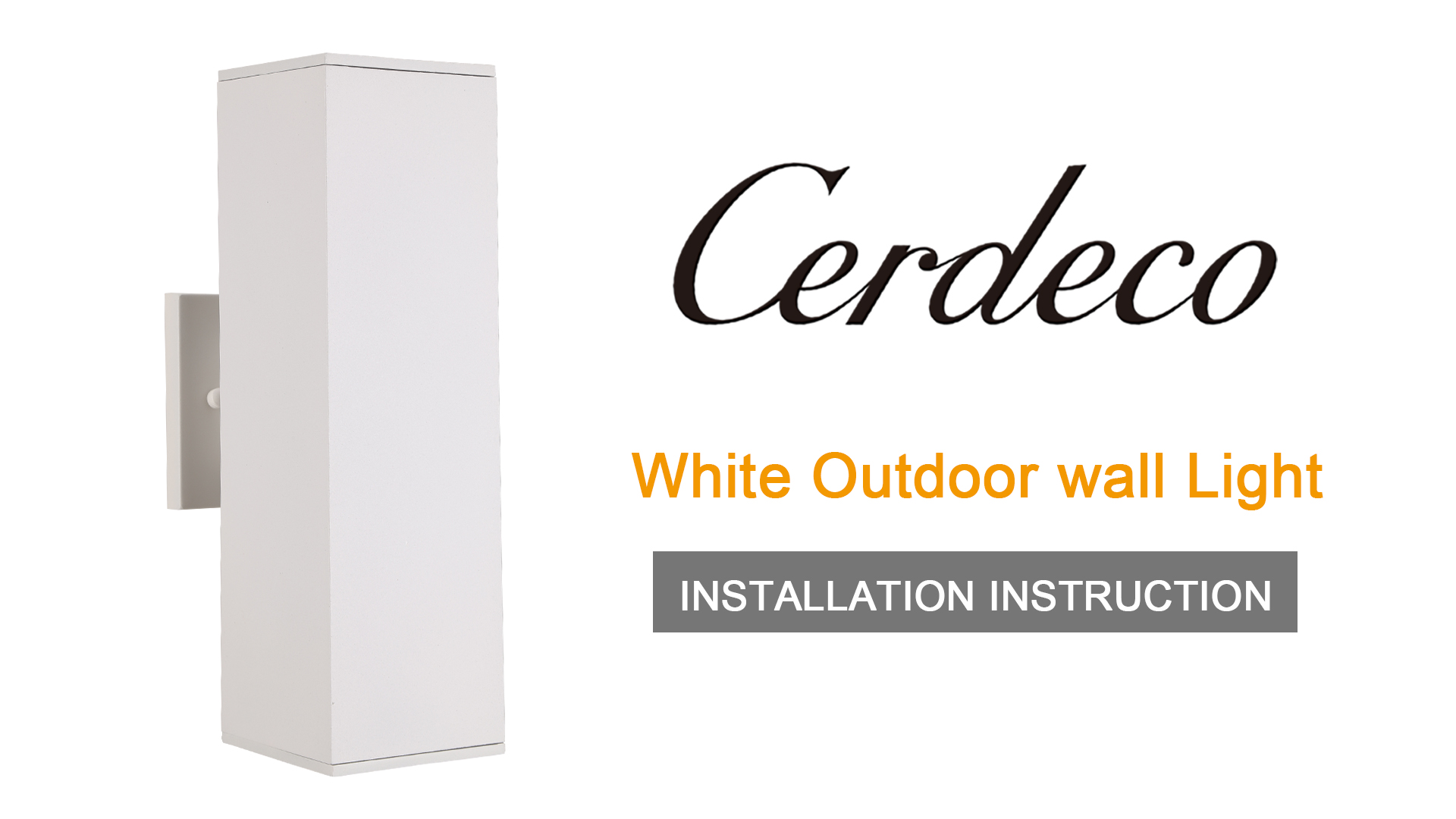 Image of Cerdeco 13 inch White Square Modern Outdoor Wall Light Exterior Wall Sconce | E26 Base,UL listed,Aluminum Up and Down Lights Outdoor Exterior Wall Light Fixture Porch Light for House Garage Patio Garden