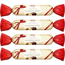 Zentis Marzipan Brot Dark Chocolate Covered Marzipan Bars 100g Each, Traditional Almond Confectionery, 21% Almonds, Vegetarian & Gelatine Free, Pack of 4