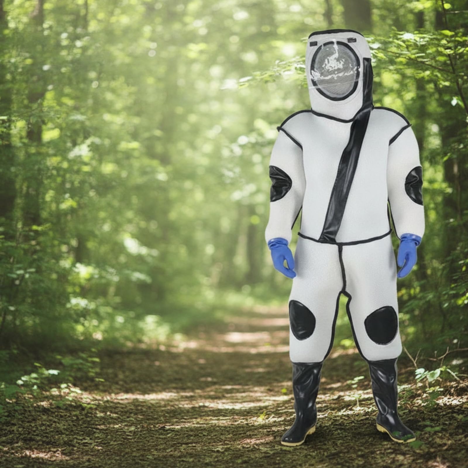 harayaa Traje Protector de Abejas Mono de Apicultor con Capucha Malla Facial Cremallera Refuerzos en y Rodillas Materiales de Malla Acero Inoxidable y Caucho