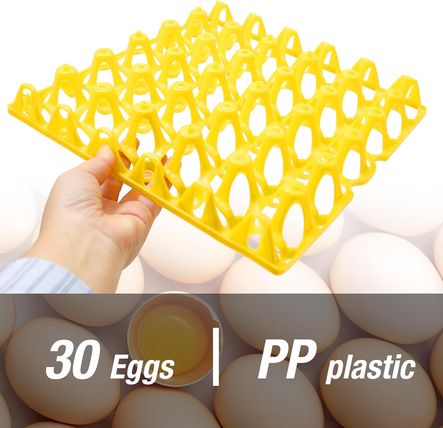 EATAKWARD 8 PCS Plastic Egg Trays Egg Crates 30-Egg Flats for Home Chicken Farmers, Stackable Egg Cartons Hold Multiple Eggs, Great for Storing, Sorting, and Shipping Eggs