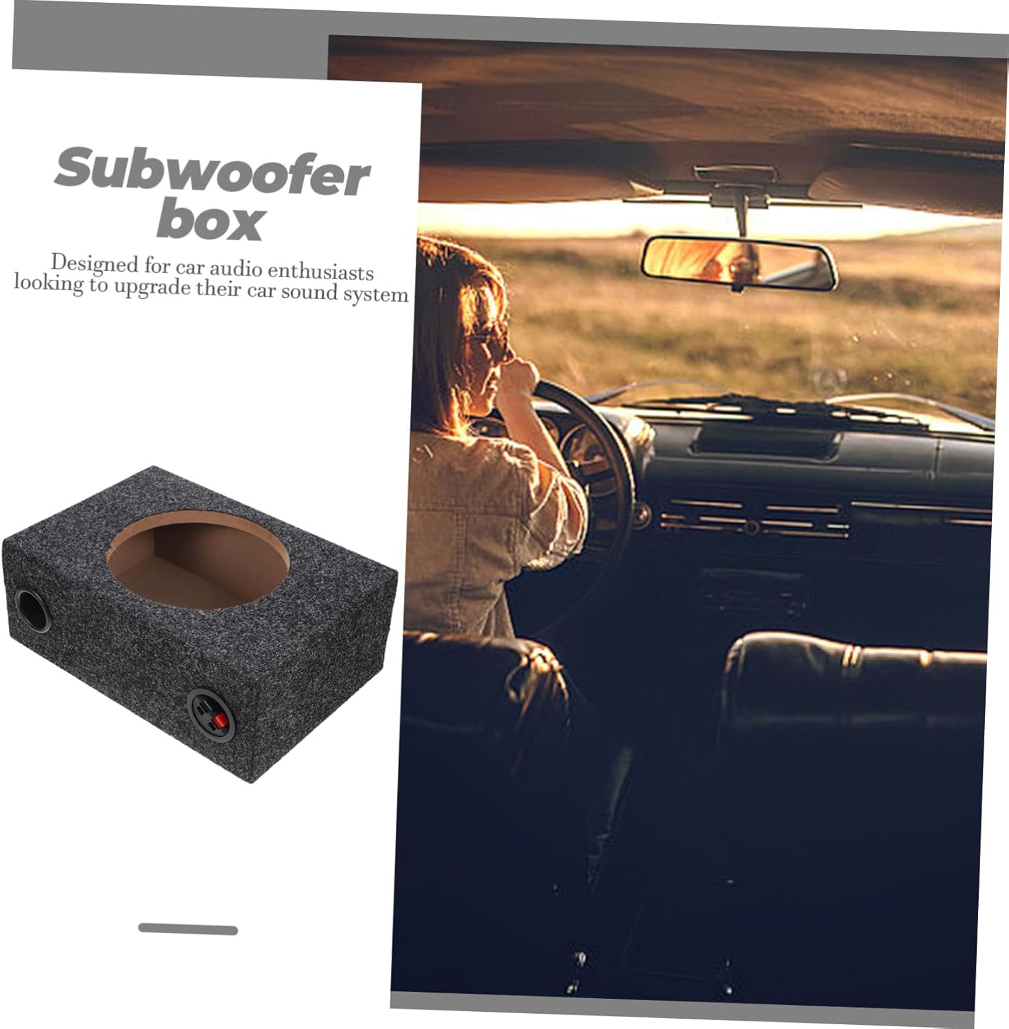Ciieeo 8 Inch Sealed Carpeted Subwoofer Box for Single Cab Cars DIY Car Audio Enclosure Compatible Most Woofers Enhances Sound Quality and Bass Response