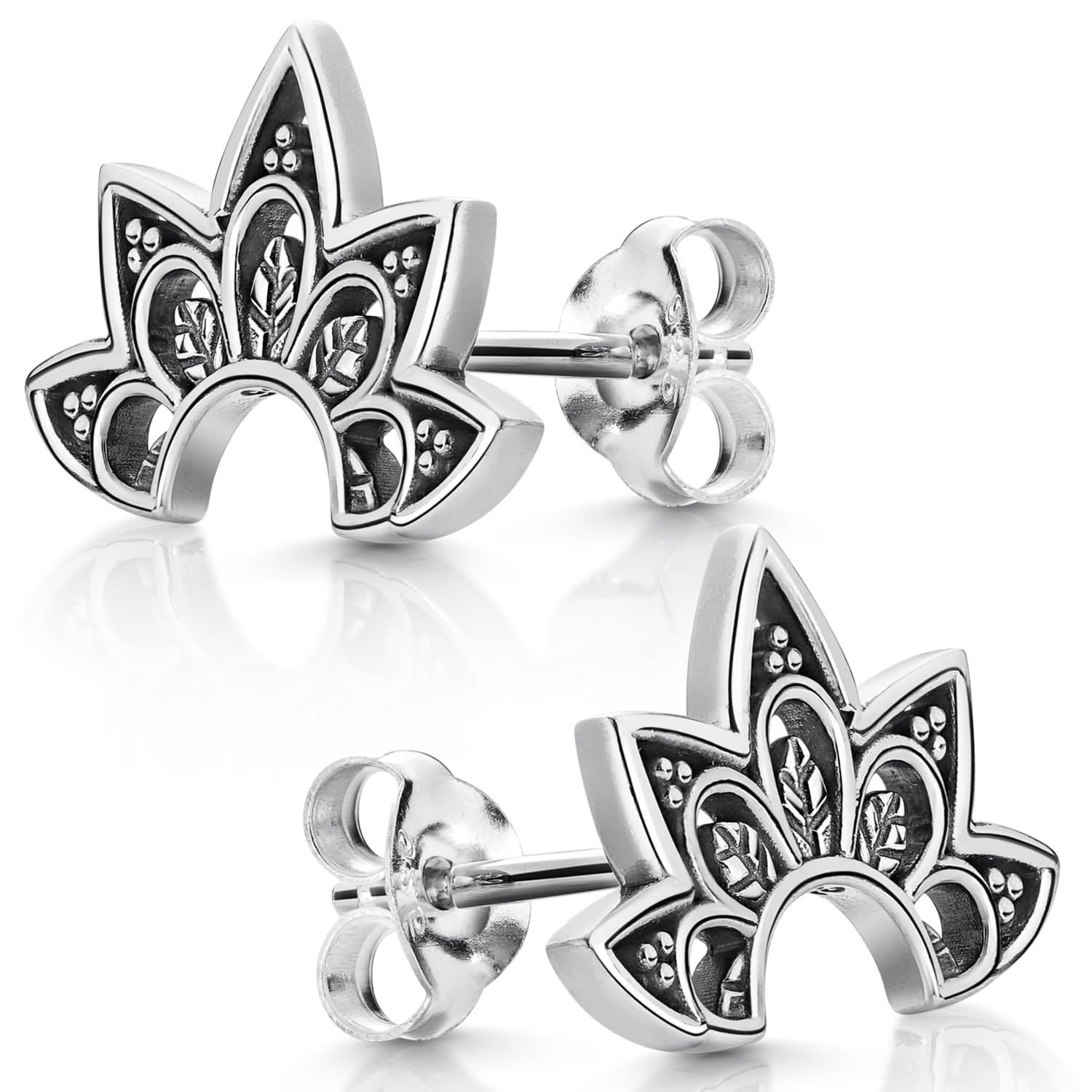 Ohrstecker Silber 925 Mandala Blume - Boho Ohrringe Damen SO-301