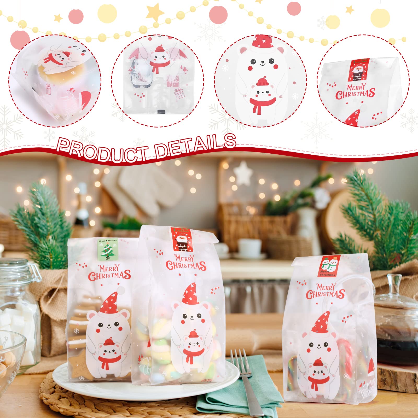 Amazon.co.jp: LEMESO クリスマス ラッピング 袋 お菓子袋 50枚