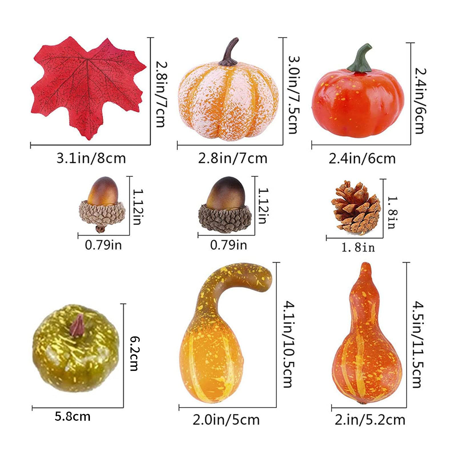 18 Stück DIY Kürbis Set - Weiße Plastik Kürbisse Zum Bemalen