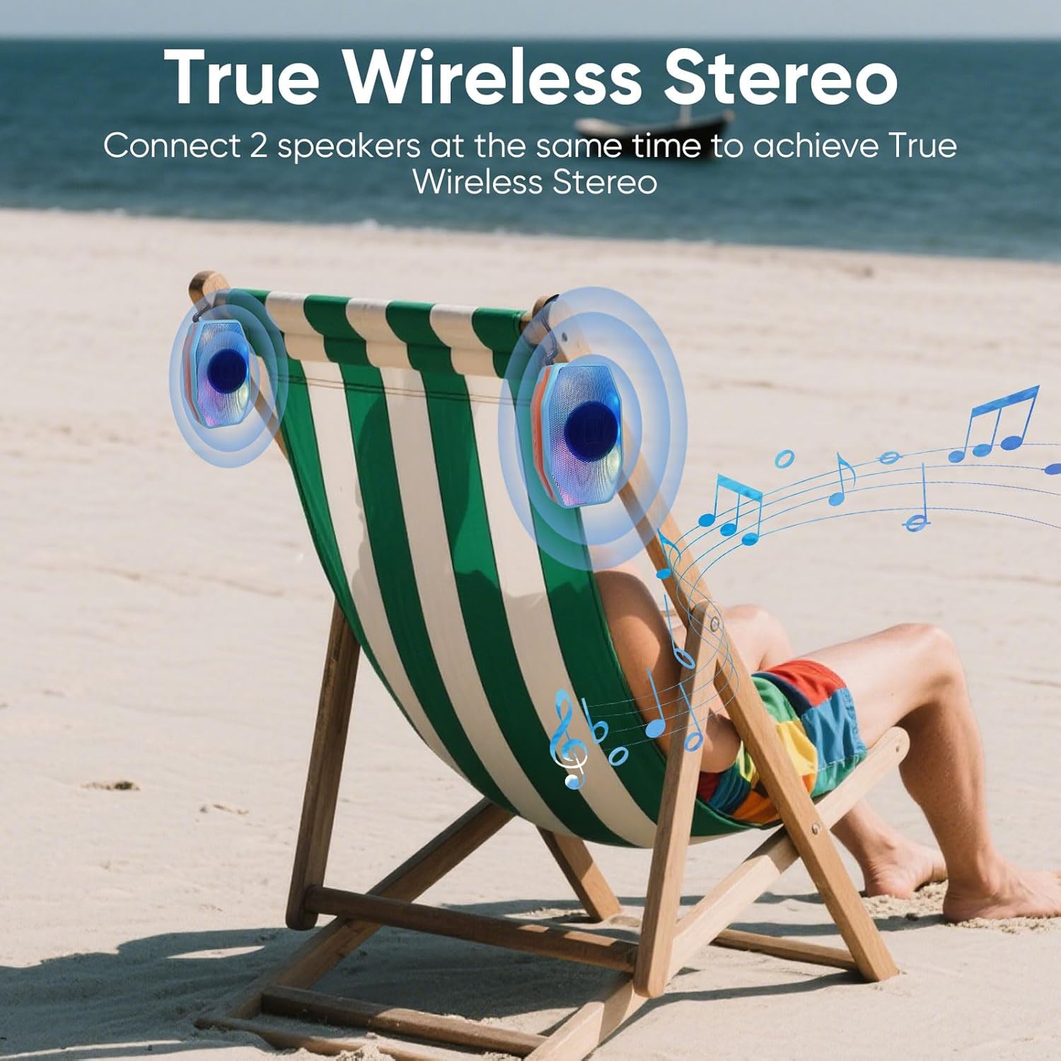 Bluetooth Speaker, Compact & Portable Speaker for Hiking, Support TF Card/USB, TWS Connection, HD Stereo Sound, Camping, and Beach (Blue) - Image 5