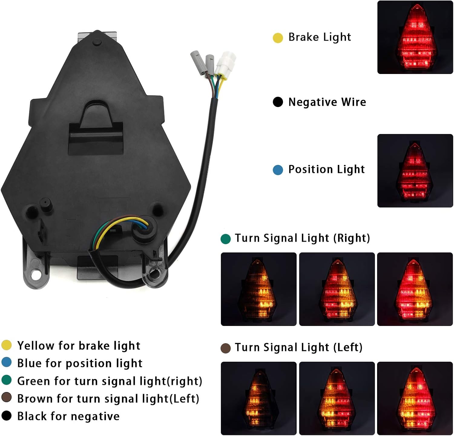 Taillight Integrated Rear Brake Stop Taillight With Turn Signals for Yamaha R6 2008-2016， Yamaha YZFR6GCY 2008-2016（OEM Part Number‎：13S-84710-10-00）