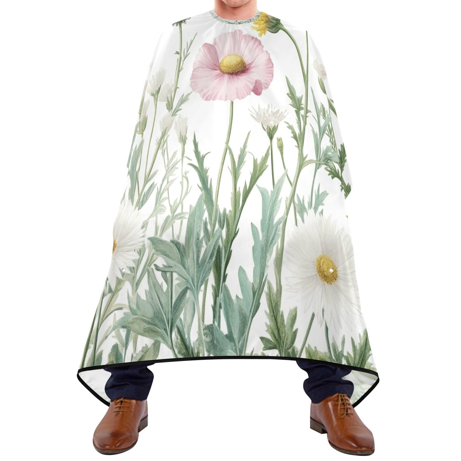 Kigai Hair Cutting Cape for Men & Women Wildflower Poppy Waterproof Barber Cape Professional Hairdressing Salon Styling Cape with Adjustable Closure Snap