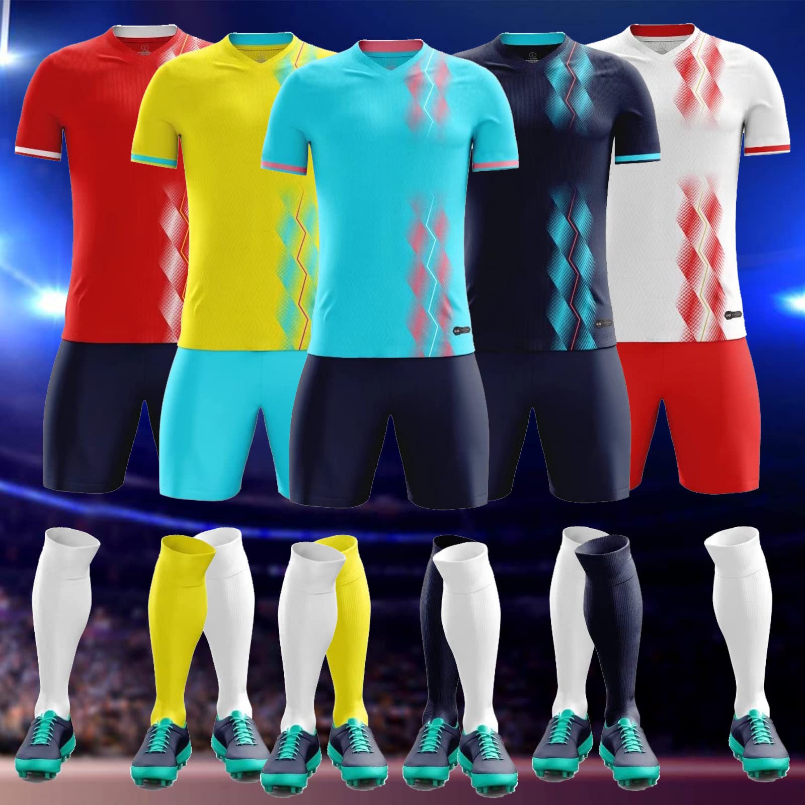 TOMIYO Custom Soccer Jersey Kids Adults Personalized Soccer Shirt Short Men Women with Name Team Number Logo NavyBlue