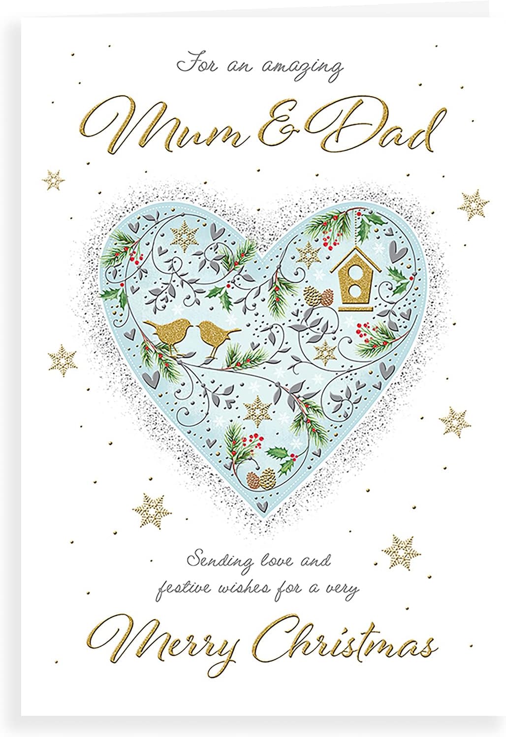 Cute Christmas Card For Mum And Dad 9" X 6" Piccadilly Greetings
