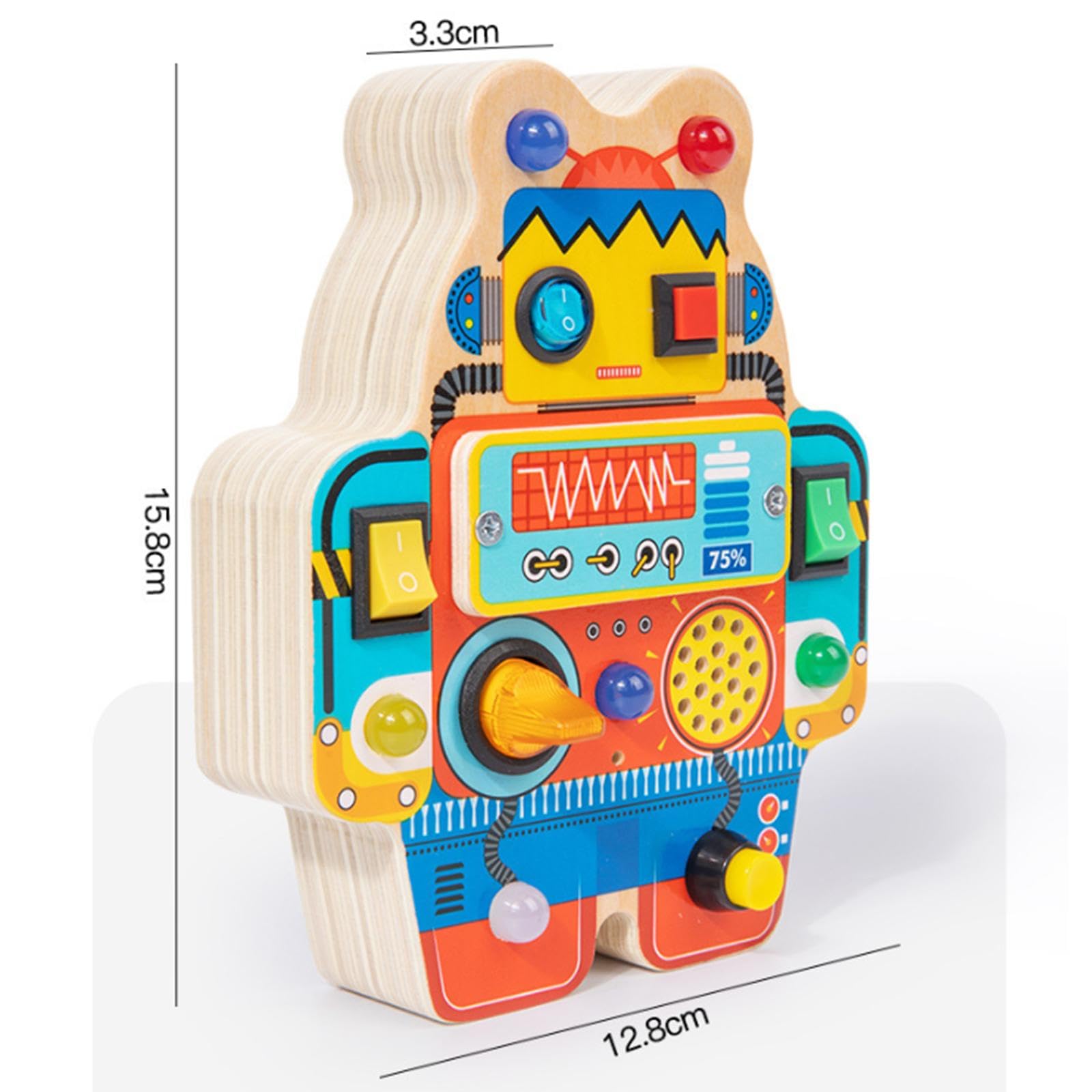 Tablero de Actividades de Juguete con Interruptor, Tablero Sensorial de Madera, Control, Desarrollo de La Motricidad Fina, Apto para Niño