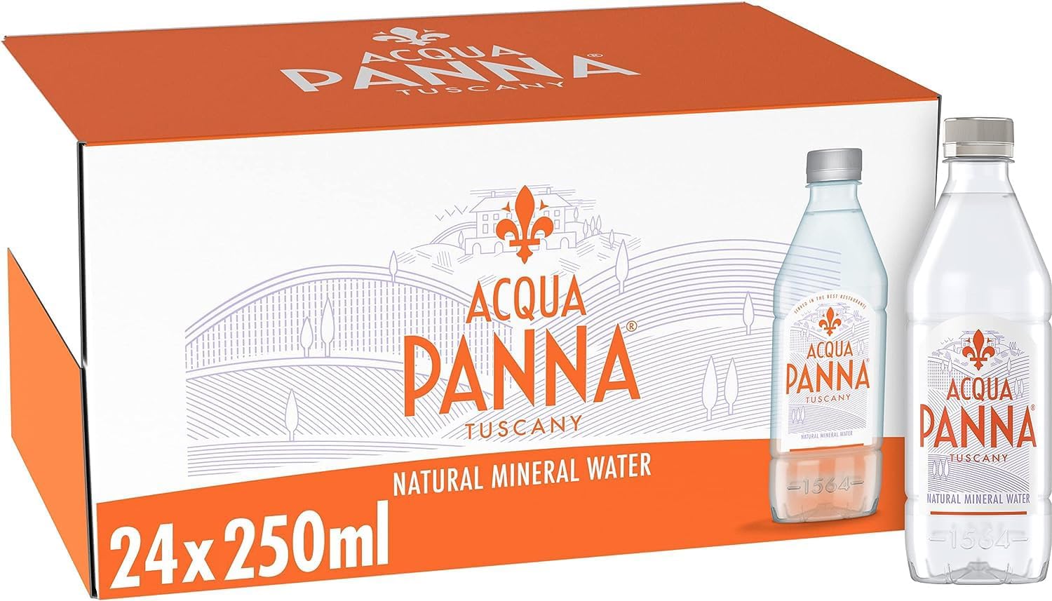 Acqua Panna Still Natural Mineral Water in Glass 250ml (Pack of 24)