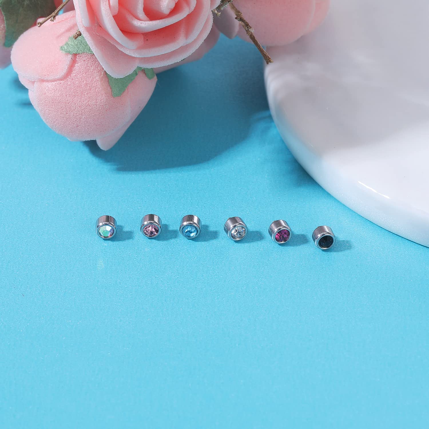 ZS 16G Dermal Piercing Gioielli Acciaio Chirurgico Diamante Top per Uomo Donna Superficie Piercing Gioielli Top Oro Nero Microdermal Piercing Gioielli