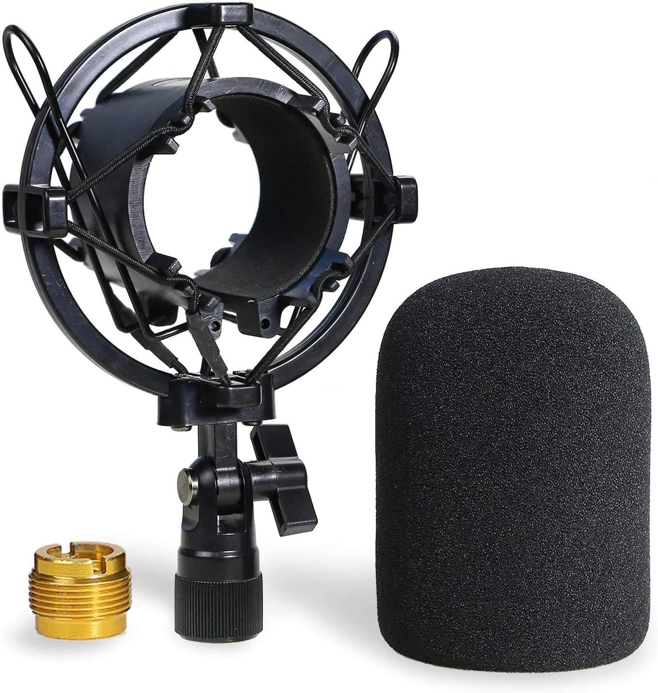 AT2020 Shock Mount with Pop Filter - Foam Windscreen with Microphone Shockmount Reduces Vibration Noise and Blocks Out Plosives for Audio Technica AT2020 AT2035 ATR2500 Condenser Mic by YOUSHARES