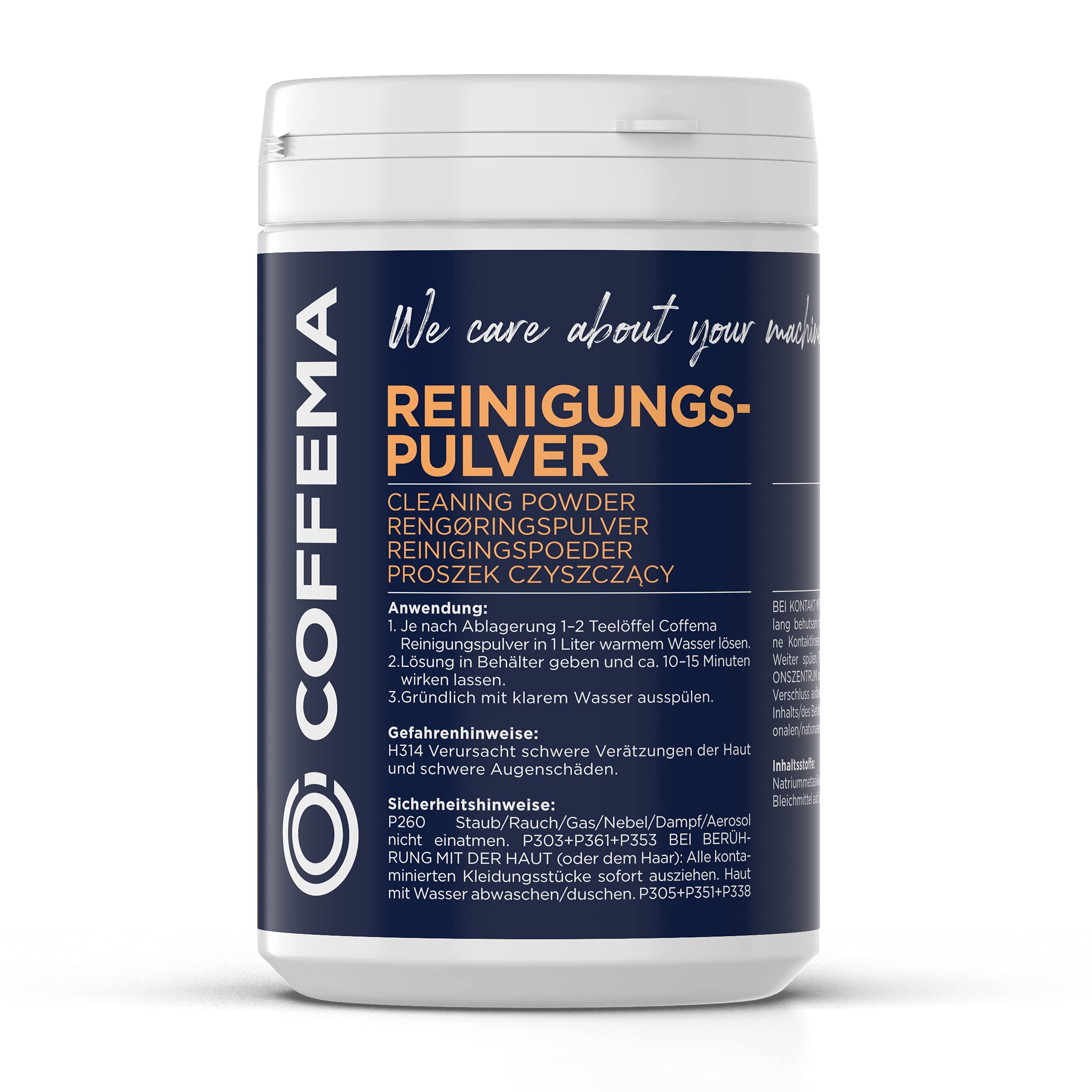 Cleaning Powder for Coffee Machines - 1 x 1 kg - degreases and cleans coffee and espresso machines, pad and capsule machines as well as coffee pots.