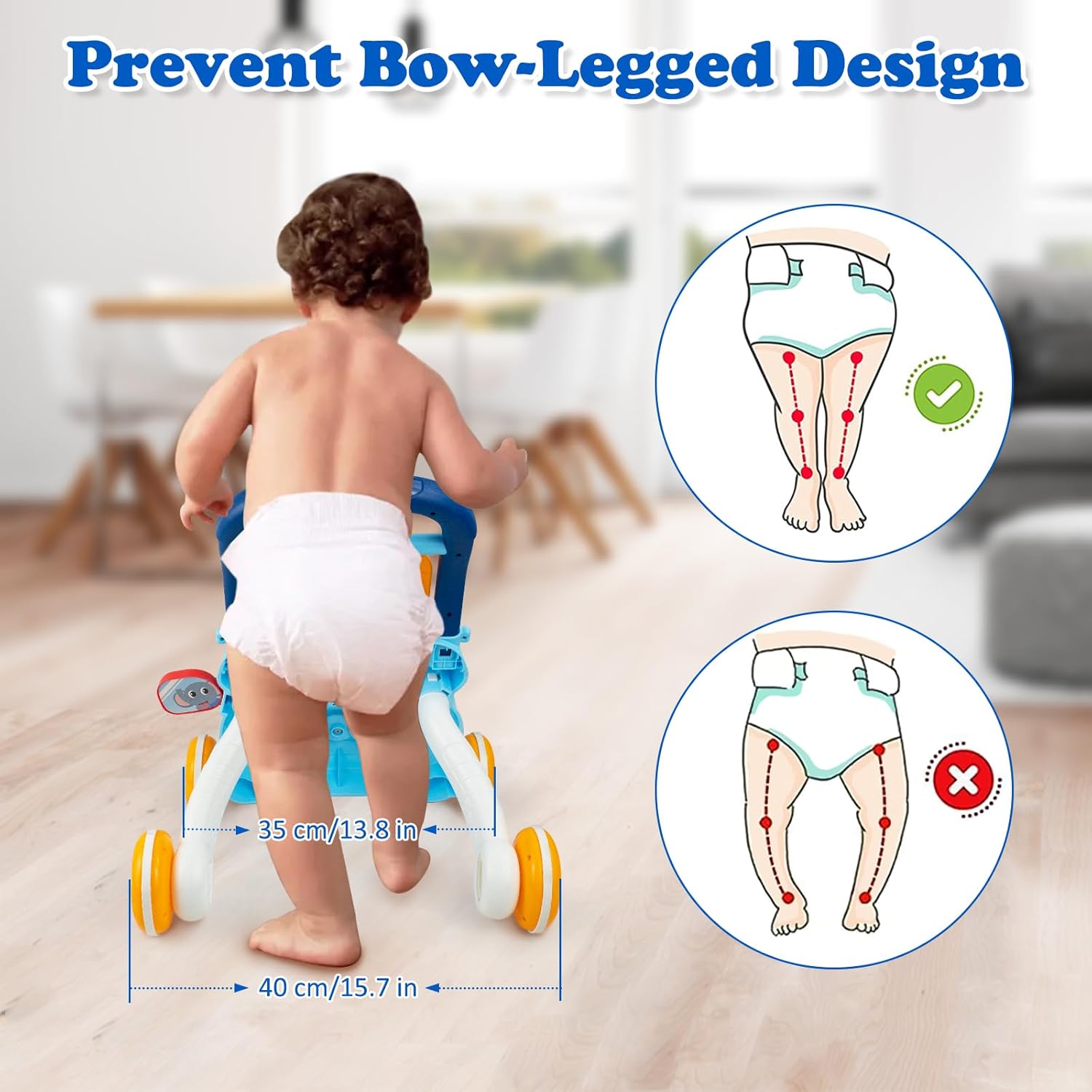 Baby Walker and Activity Center for Girl, Learning to Walk, Sit to Stand, Early Educational Push Toys with Music Panel for Infant Toddler 12+ Month