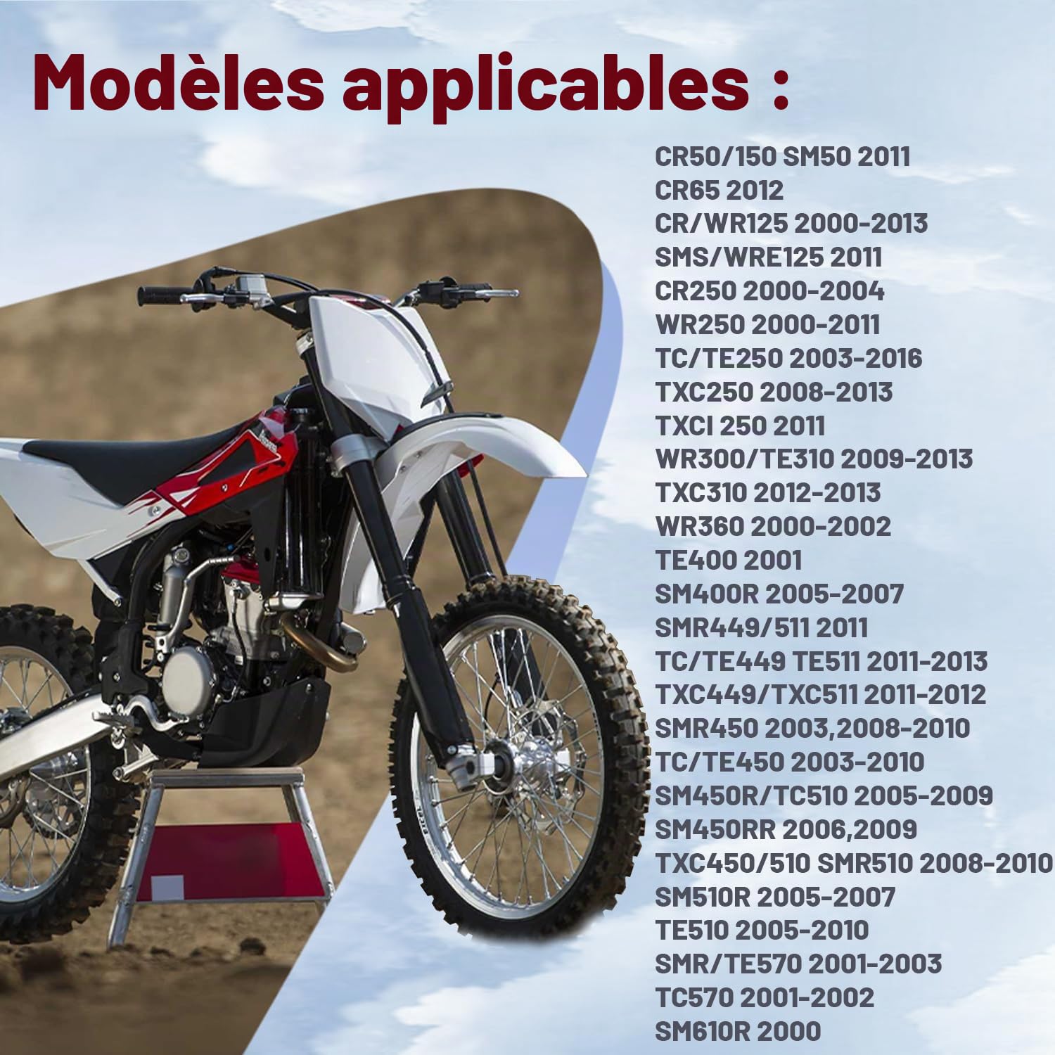 Cale Pied Moto, Repose-Pieds pour-Compatible avec Plusieurs Modèles -Rouge | pour SMS125 SM400R 449 SMR/TC/Te 450 510 511 570 SM450R SM450RR SM510R SM610R