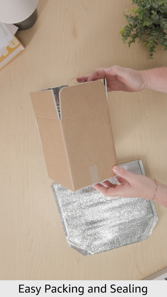 Image of YSSOA 2 Pack Insulated Shipping Boxes with Aluminum Foil Liner,Thermal Insulation Cold Pack Shipping Boxes for Frozen, Reusable Styrofoam Cooler Box, Small Mailing Box, 6''X5''X9''