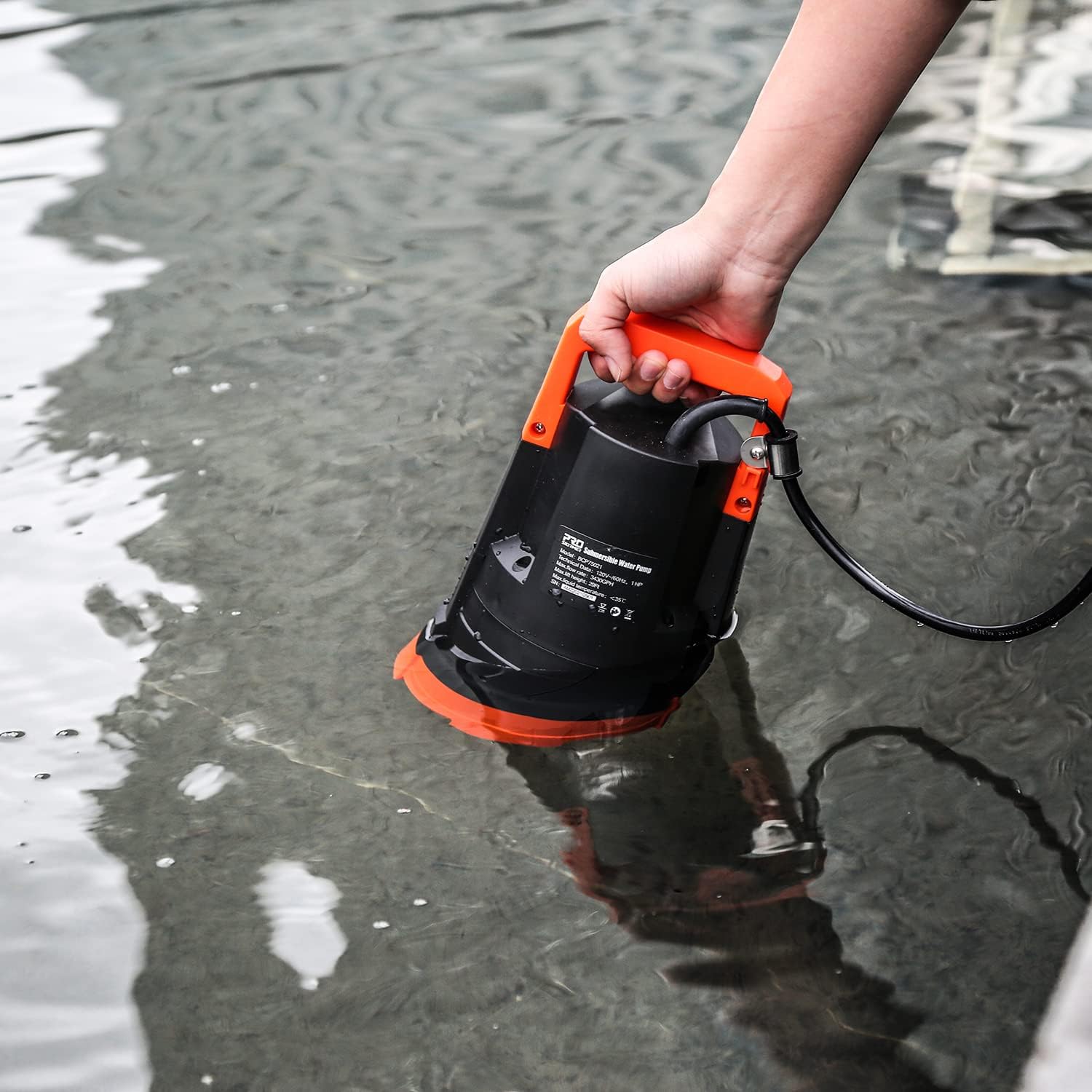 Clean Water Pump, Prostormer 1HP 3430GPH Portable Household Submersible Utility Drainage Pump for Swimming Pool, Pond, Garden, Flooded Cellar and Basement
