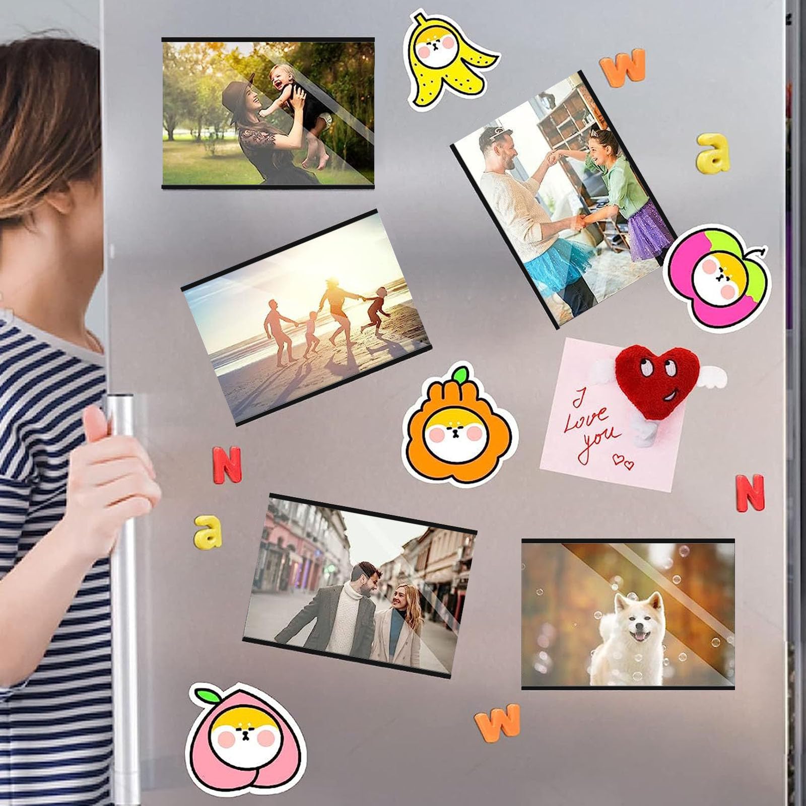 Set Da 12 Cornici Magnetiche Per Frigorifero - Sottili E