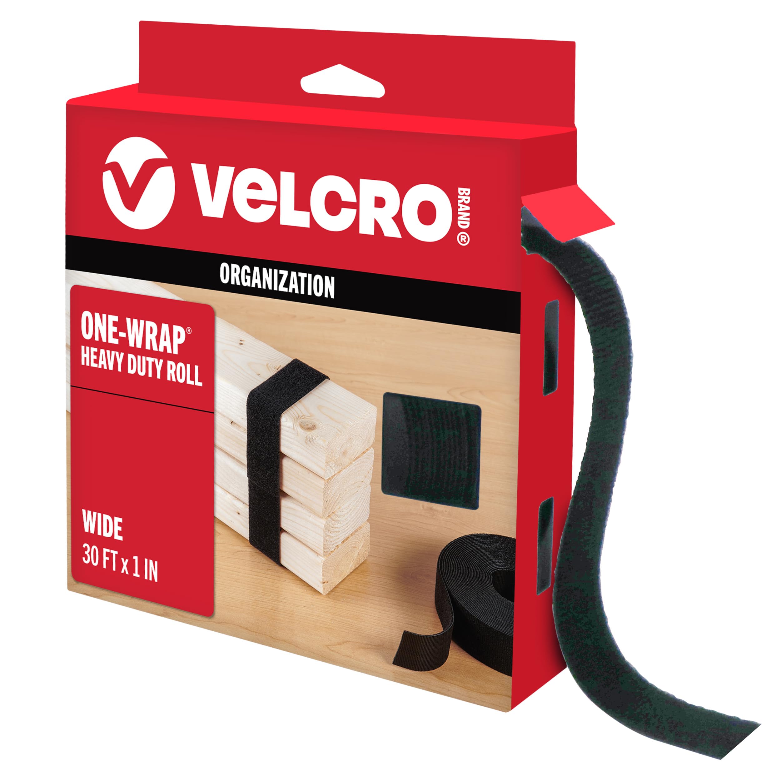VELCRO ONE-WRAP Strap Roll - 30ft, White -1