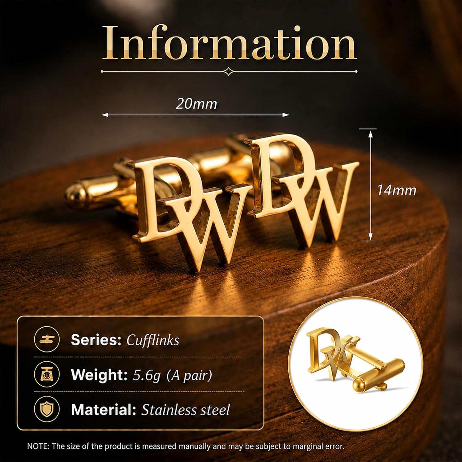 Custom Initial Cufflinks for Men, Personalized Cufflinks for Groomsmen
