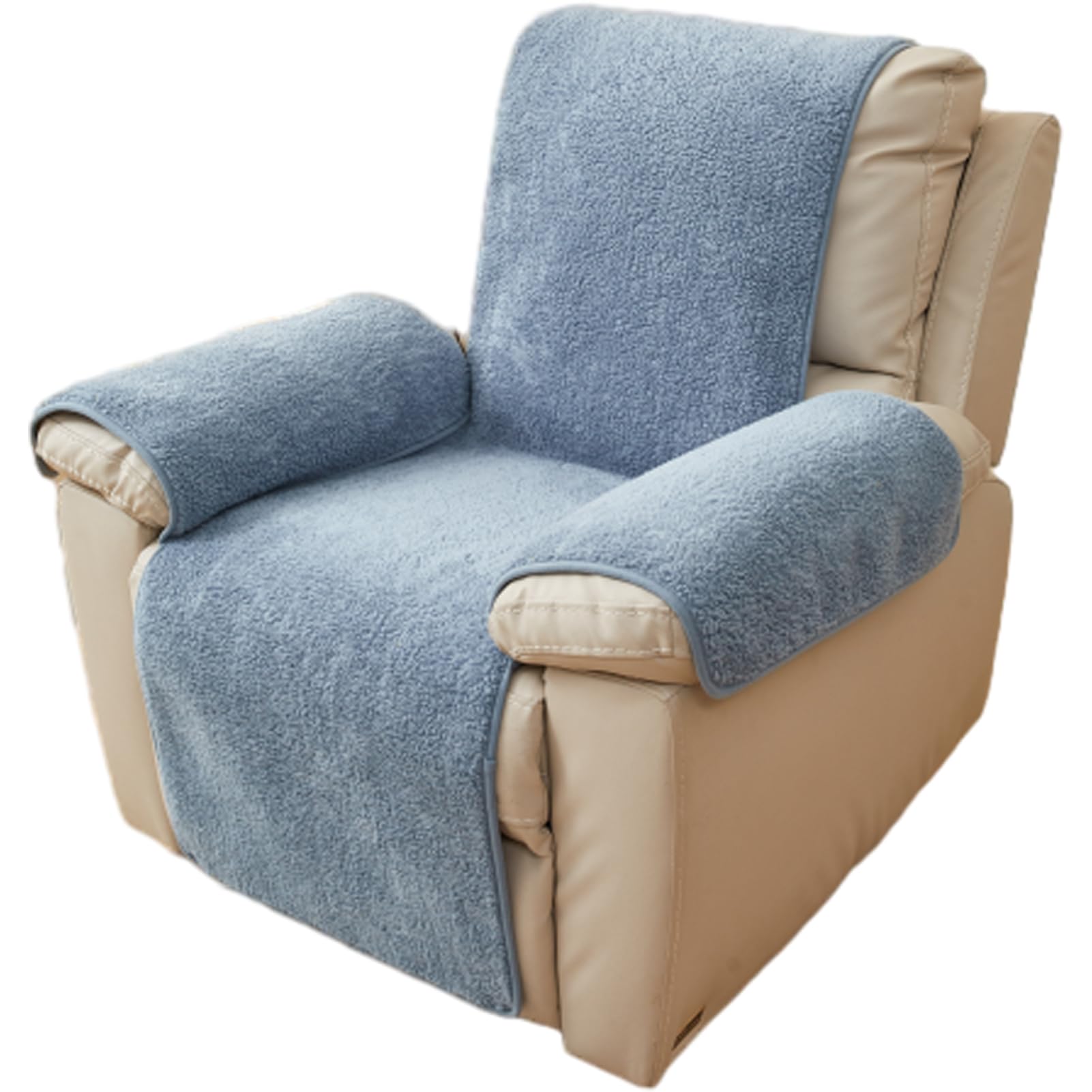 Copridivano Salvadivano Sherpa 1 Posto, Copripoltrona Relax Reclinabile, Telo Copridivano Fodere per Poltrona Lavabile, Copripoltrona AntiGraffio Gatto (Blu,76 * 231cm)