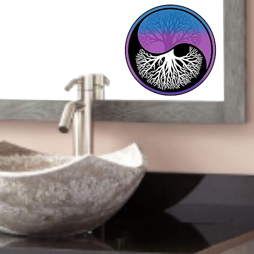 Miniatura 6 de Yin-Yang - Adhesivo espiritual del árbol de la vida, vida equilibrada, 3 x 3 pulgadas, para parachoques de automóvil, ventana, igualdad, equilibrio,