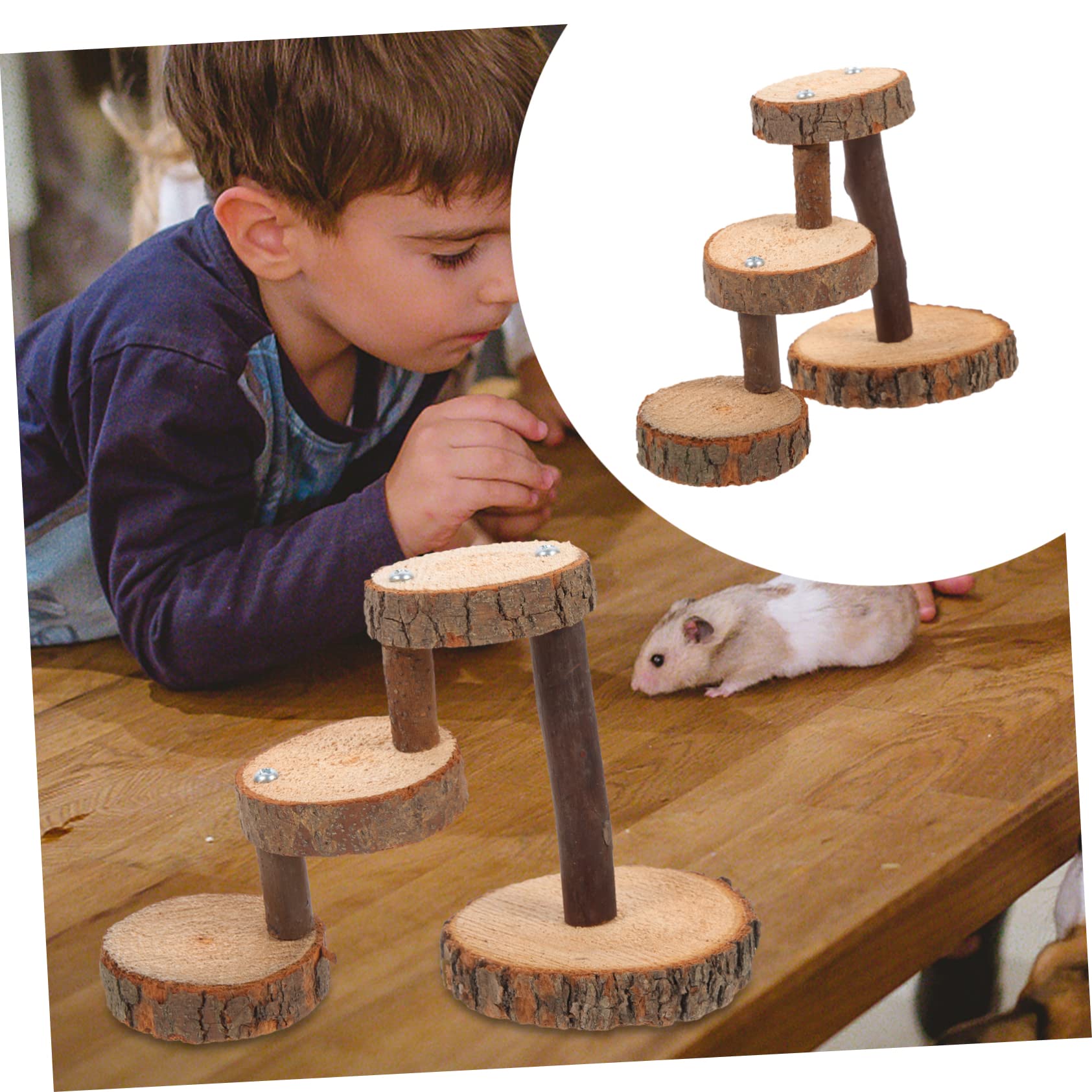 POPETPOP 3sätze Kletterspielzeug Für Kleintiere Holzleiter Für Hamster Eichhörnchen Und Andere Nager Und Installieren Fördert Und Spielspaß