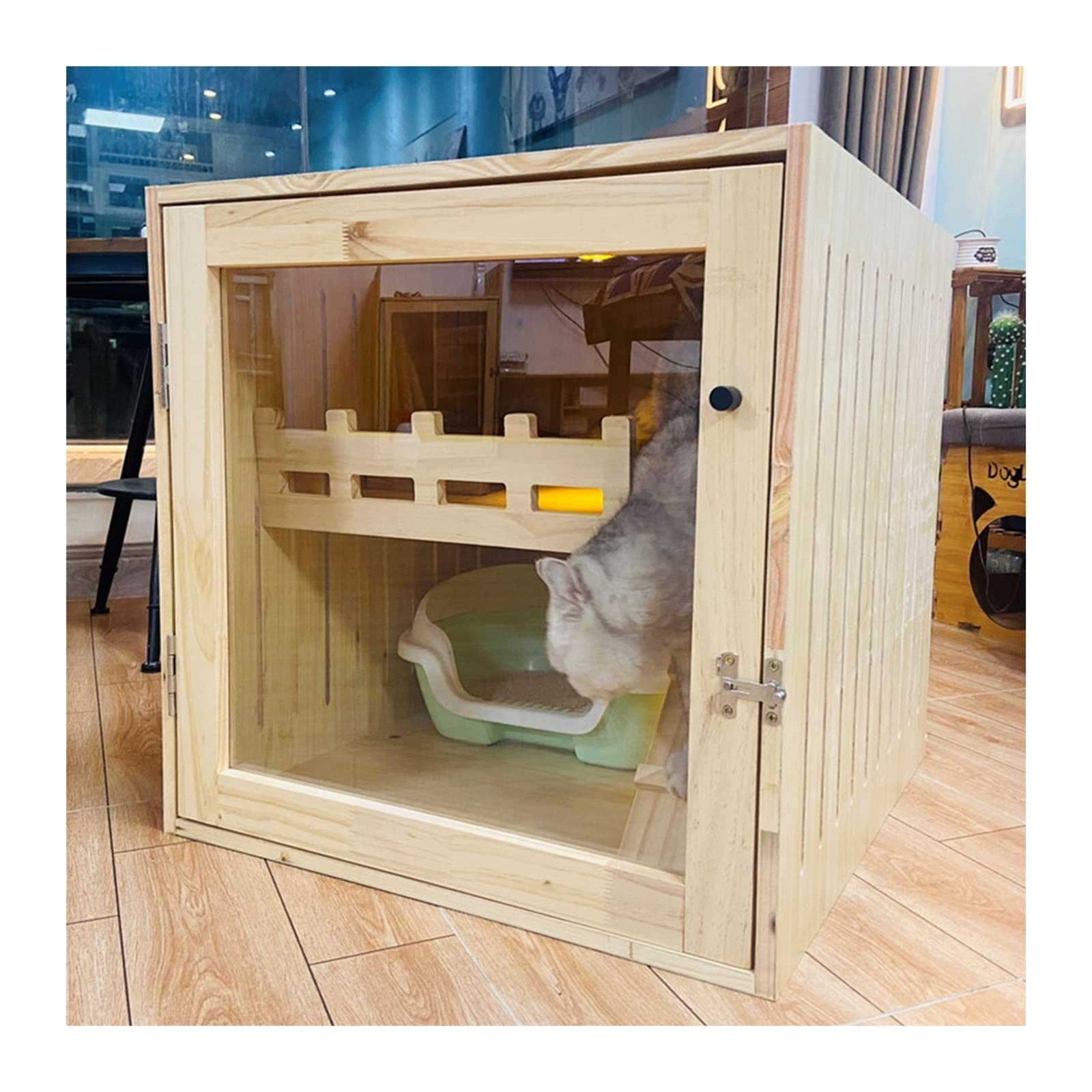 LOWLIU Gatto Cane Casa Cat Villa Home Indoor Pet Cat Gabbia for Gatti Piccola casa for Gatti Cat House Traspirante lettiera for Gatti Gabbia per Gatti