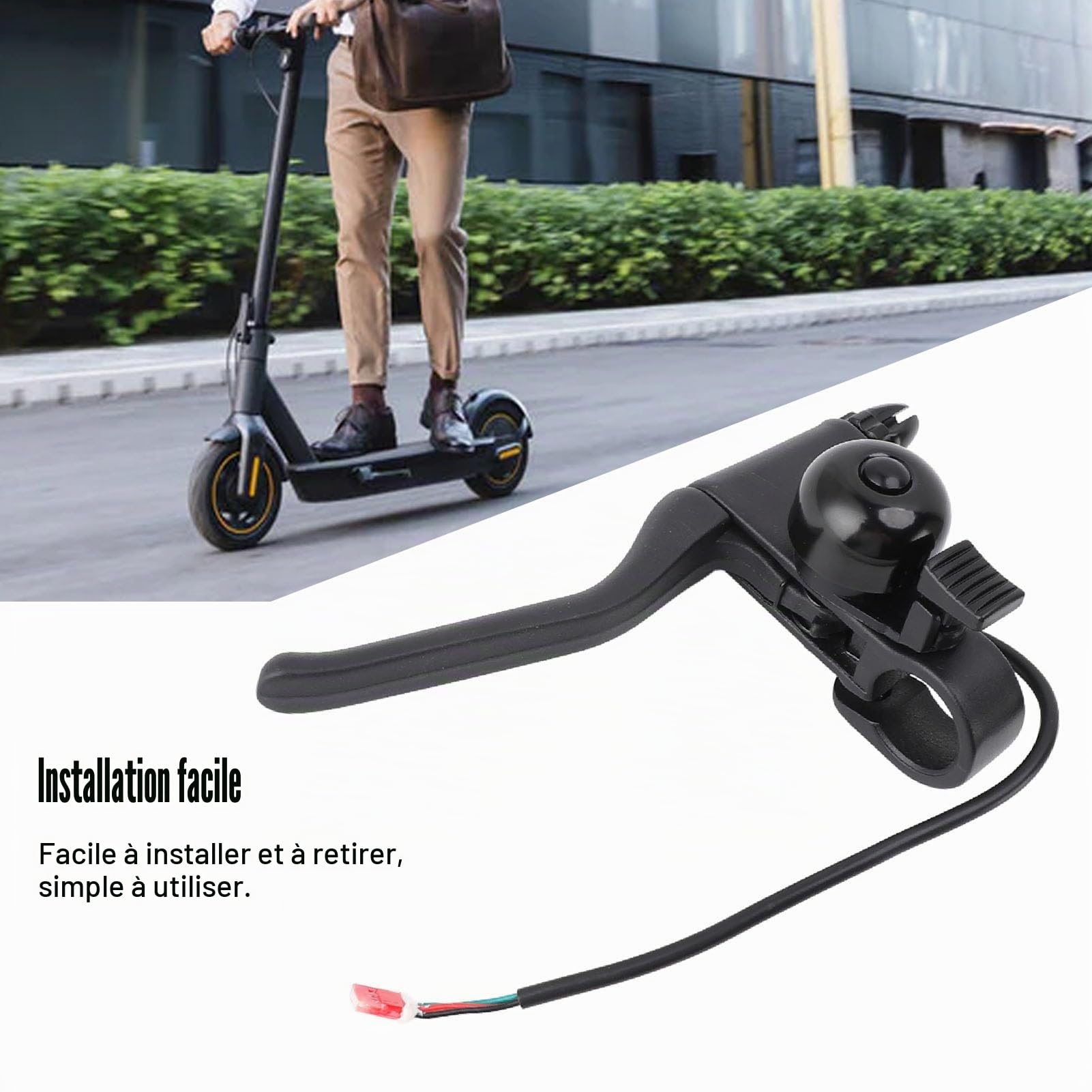 Focket Poignée de Levier de Frein avec Cloches de Rechange pour Pièces de Scooter électrique, Levier de Frein Antidérapant avec Cloche pour Pièce de Rechange DIY pour Scooter électrique