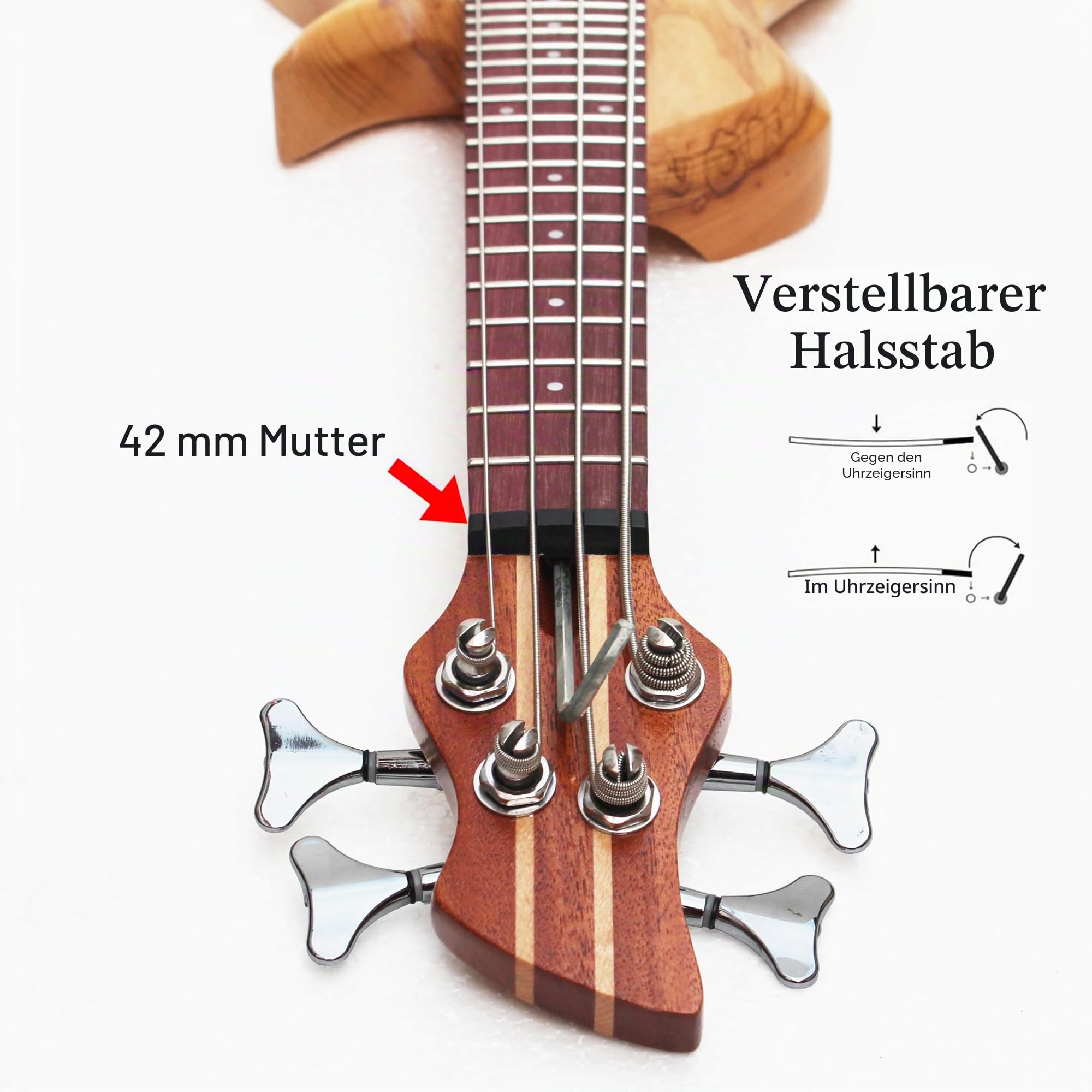 Batking Mini E-Bass Gitarren Travel Ubass 4 Saiten Ukulele Bass mit Gigbag